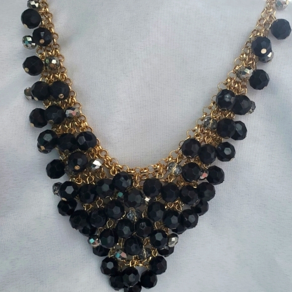 NY Collection Jewelry Faceted Bead Statement Formal Drape Necklace